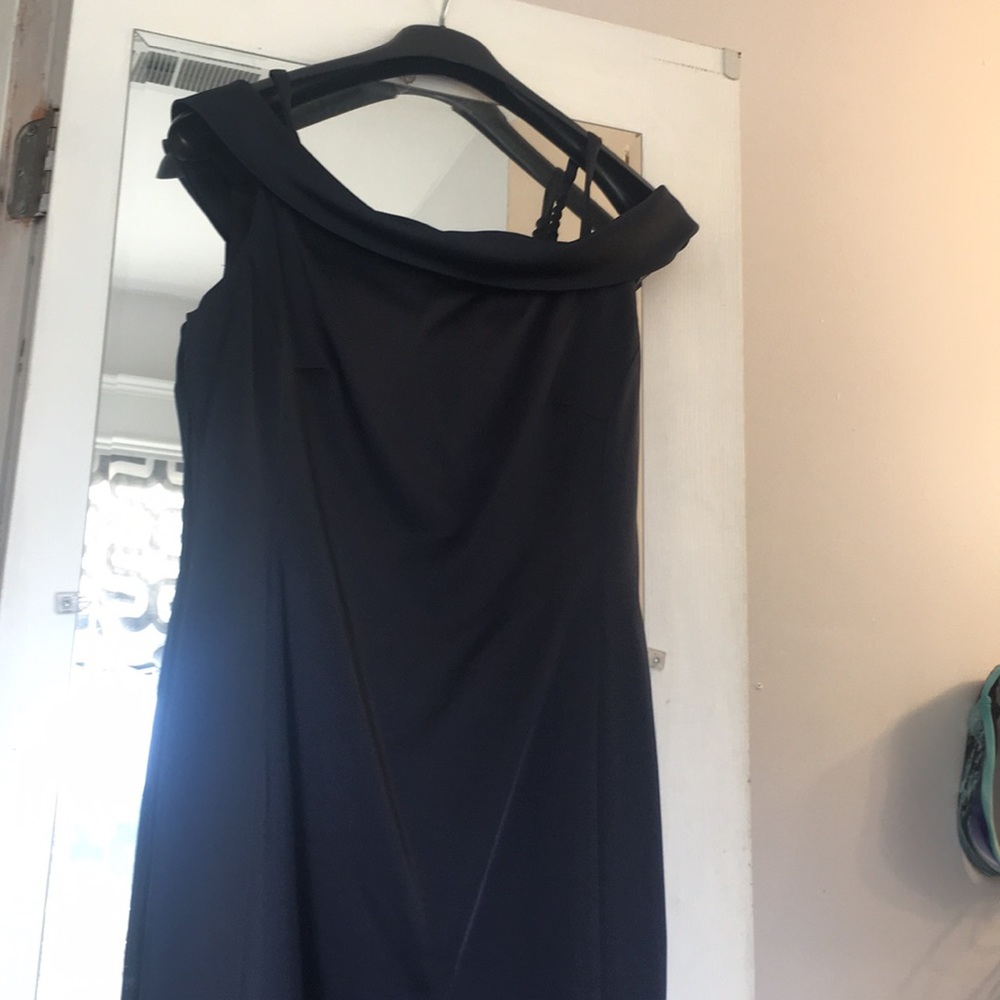 midnight blue cocktail dress.
